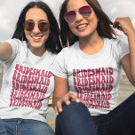 Bridesmaid Magenta Custom Matching Bridal Party T-Shirt<br><div class="desc">Are you looking for the perfect bachelorette party outfit? Do you want to mix things up a bit and have a fun themed party? Then look no further than our personalized magenta pink bridesmaid t-shirts! Our shirts are made to match the bridal party perfectly, so everyone will look great while...</div>