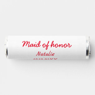 Bridesmaid maid of honor add name date year text breath savers® mints
