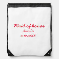 Bridesmaid maid of honor add name date year text