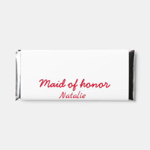 Bridesmaid maid of honor add name date year text hershey bar favors
