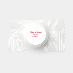 Bridesmaid maid of honor add name date year text life saver® mints