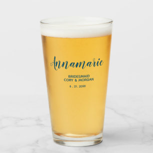 Bridesmaid, Maid of Honor ,Personalized Wedding Glass