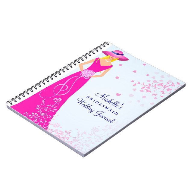 Bridesmaid Maid of Honor Wedding Journal Notebook (Left Side)
