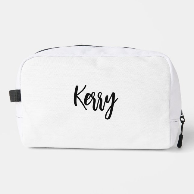 Bridesmaid Makeup Bag-Personalized leather Toiletr Dopp Kit (Front)