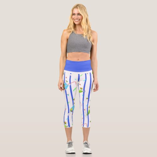 Bridesmaid Margarita Lime Fiesta Party High Waiste Capri Leggings