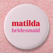 Bridesmaid Minimal Red and Pink Bachelorette