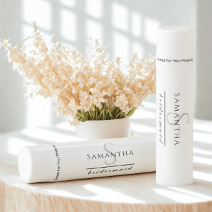 Bridesmaid Minimalist with Name Lip Balm