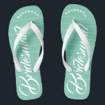 Bridesmaid Mint Or Any Color Stripes Pattern Flip Flops<br><div class="desc">Mint Stripes Pattern - Change to Any Color by clicking customize. And say anything you want.  Make these one of a kind flip flops that have YOUR message on them.  Be the talk of the beach!</div>