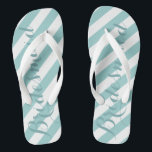 Bridesmaid Mint Stripes Pattern Flip Flops<br><div class="desc">Mint Stripes Pattern - Change to say anything you want.  Make these one of a kind flip flops that have YOUR message on them.  Be the talk of the beach!</div>