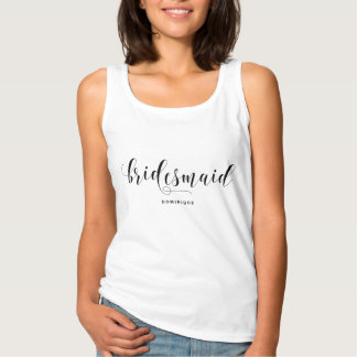 Bridesmaid Modern Calligraphy Personalized Tank Top