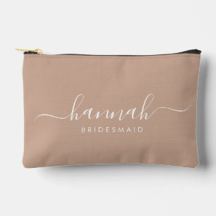 Bridesmaid Modern Minimal Script Cosmetic Accessory Pouch