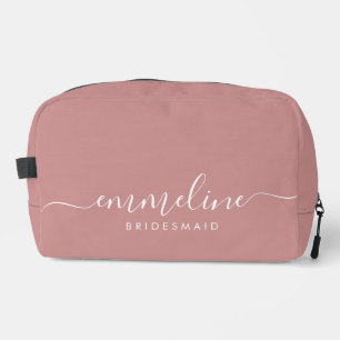 Bridesmaid Modern Minimal Script Cosmetic Toiletry Dopp Kit