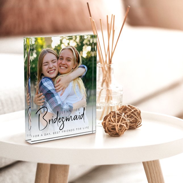 Bridesmaid Modern Minimalist Bachelorette Photo Block (Creator Uploaded)