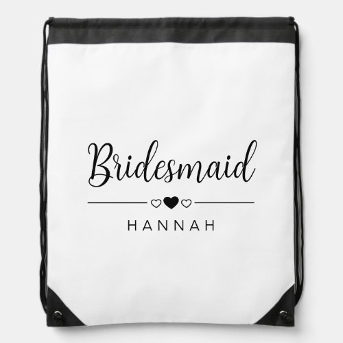 Bridesmaid Modern Minimalist Script Bachelorette  Drawstring Bag