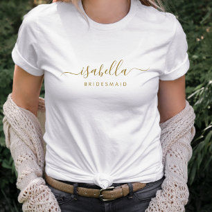 Bridesmaid Modern Minimalist Script Bachelorette T-Shirt