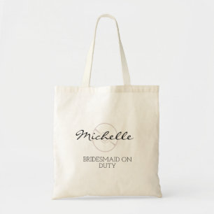 Bridesmaid   Modern Minimalist Script Bachelorette Tote Bag