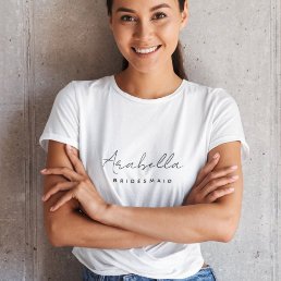 Bridesmaid | Modern Minimalist Script Bachelorette Tri-Blend Shirt