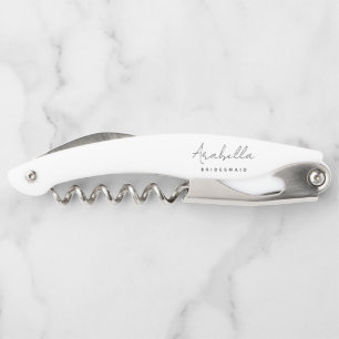 Bridesmaid   Modern Minimalist Script Bachelorette Waiter's Corkscrew