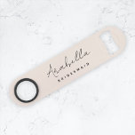 Bridesmaid | Modern Minimalist Script Blush Pink Bar Key<br><div class="desc">This Bridesmaid custom design features a handwritten script typography on a blush pink background. You can easily personalize the name and title or add your custom message! The perfect elegant accessory for a bridesmaid proposal or bachelorette!</div>
