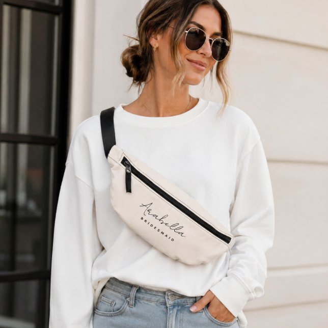 Bridesmaid | Modern Minimalist Script Blush Pink Fanny Pack (Creator Uploaded)