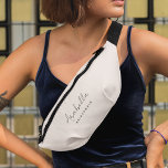 Bridesmaid | Modern Minimalist Script Blush Pink Fanny Pack<br><div class="desc">This Bridesmaid custom design features a handwritten script typography on a blush pink background. You can easily personalize the name and title or add your custom message! The perfect elegant accessory for a bridesmaid proposal or bachelorette!</div>