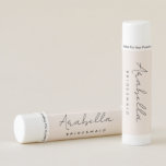 Bridesmaid | Modern Minimalist Script Blush Pink Lip Balm<br><div class="desc">This Bridesmaid custom design features a handwritten script typography on a blush pink background. You can easily personalize the name and title or add your custom message! The perfect elegant accessory for a bridesmaid proposal or bachelorette!</div>