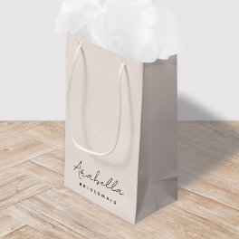 Bridesmaid Modern Minimalist Script Blush Pink Small Gift Bag