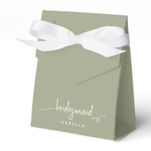Bridesmaid Modern Minimalist Script Sage Green