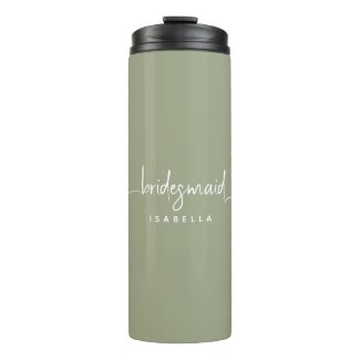 Bridesmaid Modern Minimalist Script Sage Green