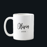 Bridesmaid Modern Mug Gift | Black White<br><div class="desc">Bridesmaid Modern Mug Gift | Black White. Personalize with your custom name and year.</div>