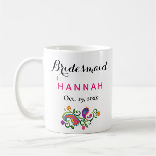 Bridesmaid Modern Typography Script Wedding Coffee Mug
