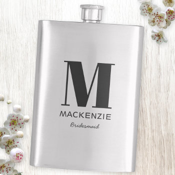 Bridesmaid Monogram Name Flask by Squirrell at Zazzle