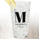 Bridesmaid Monogram Name Glass<br><div class="desc">Modern typography minimalist monogram name design which can be changed to personalize. Perfect for thanking your Bridesmaid for all their help and support in making your wedding amazing.</div>
