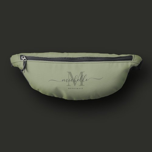 Bridesmaid Monogram Sage Green Bachelorette Party Fanny Pack