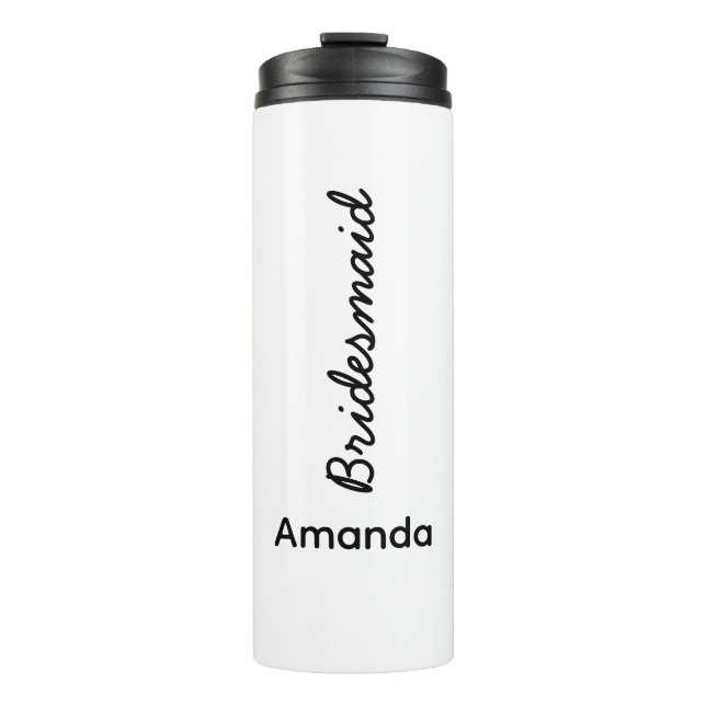 Bridesmaid Monograms Name Wedding Gift Favor  Thermal Tumbler (Front)