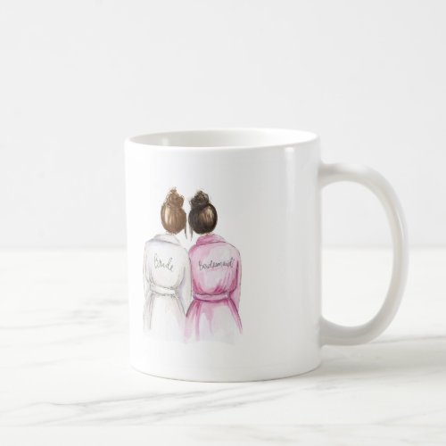 Bridesmaid Mug Auburn Bun Bride Dk Br Maid