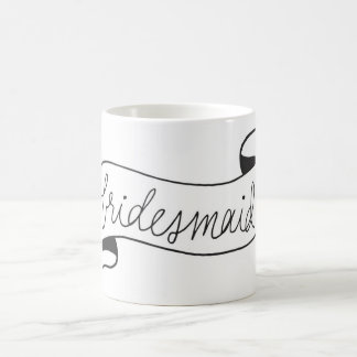 Bridesmaid Mug Banner Script Black