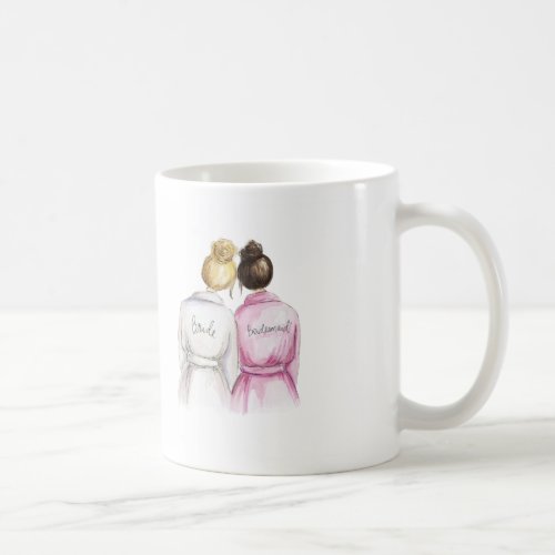 Bridesmaid Mug Blonde Bride Dark Brunette Maid