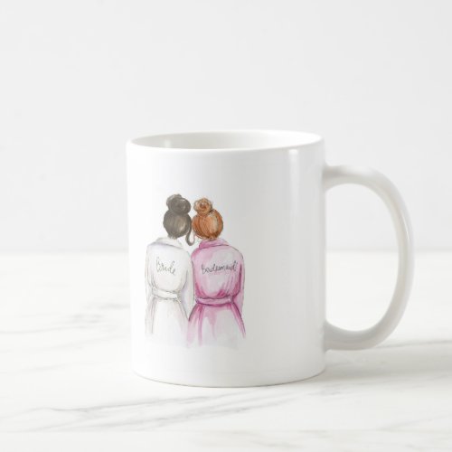 Bridesmaid Mug Dk Brunette Bride Redhead Bun Maid