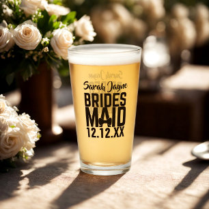 Bridesmaid Name Bachelorette Gift Glass