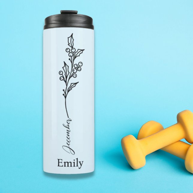 Bridesmaid  Name Holly December Birth Flower Gift Thermal Tumbler (Bridesmaid Name Holly December Birth Flower Gift Thermal Tumbler)