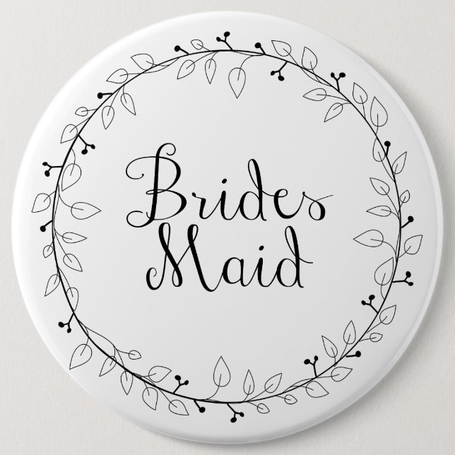 Bridesmaid name tag button (Front)
