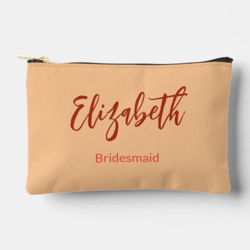 Bridesmaid Name Thank You Bride Groom Wedding Date Accessory Pouch