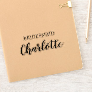 Bridesmaid Name Vinyl Decal Custom Sticker