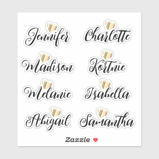 Bridesmaid Names Personalized Vinyl Decal Sticker (Sheet)