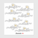 Bridesmaid Names Personalized Vinyl Decal Stickers<br><div class="desc">Elegant and unique script bridesmaid's personalized names with a shiny gold heart vinyl stickers. These can be used for wedding bridesmaids favor gifts, crafts, stationery, scrapbooking and more. If you need to move around or remove the gold heart, click on personalize then the click "Edit using design tool" link. You...</div>