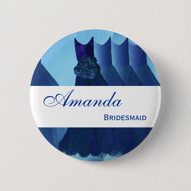 BRIDESMAID Navy Blue  Gowns F200B Button (Front)