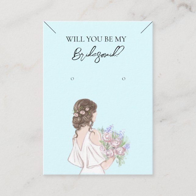 Bridesmaid Necklace & Earring Jewelry Display Card (Front)