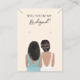 Bridesmaid Necklace & Earring Jewelry Display Card
