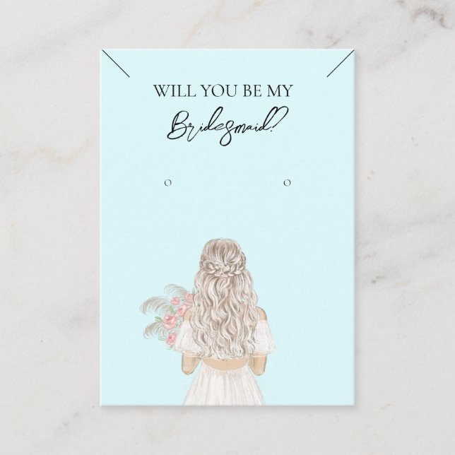 Bridesmaid Necklace & Earring Jewelry Display Card (Front)